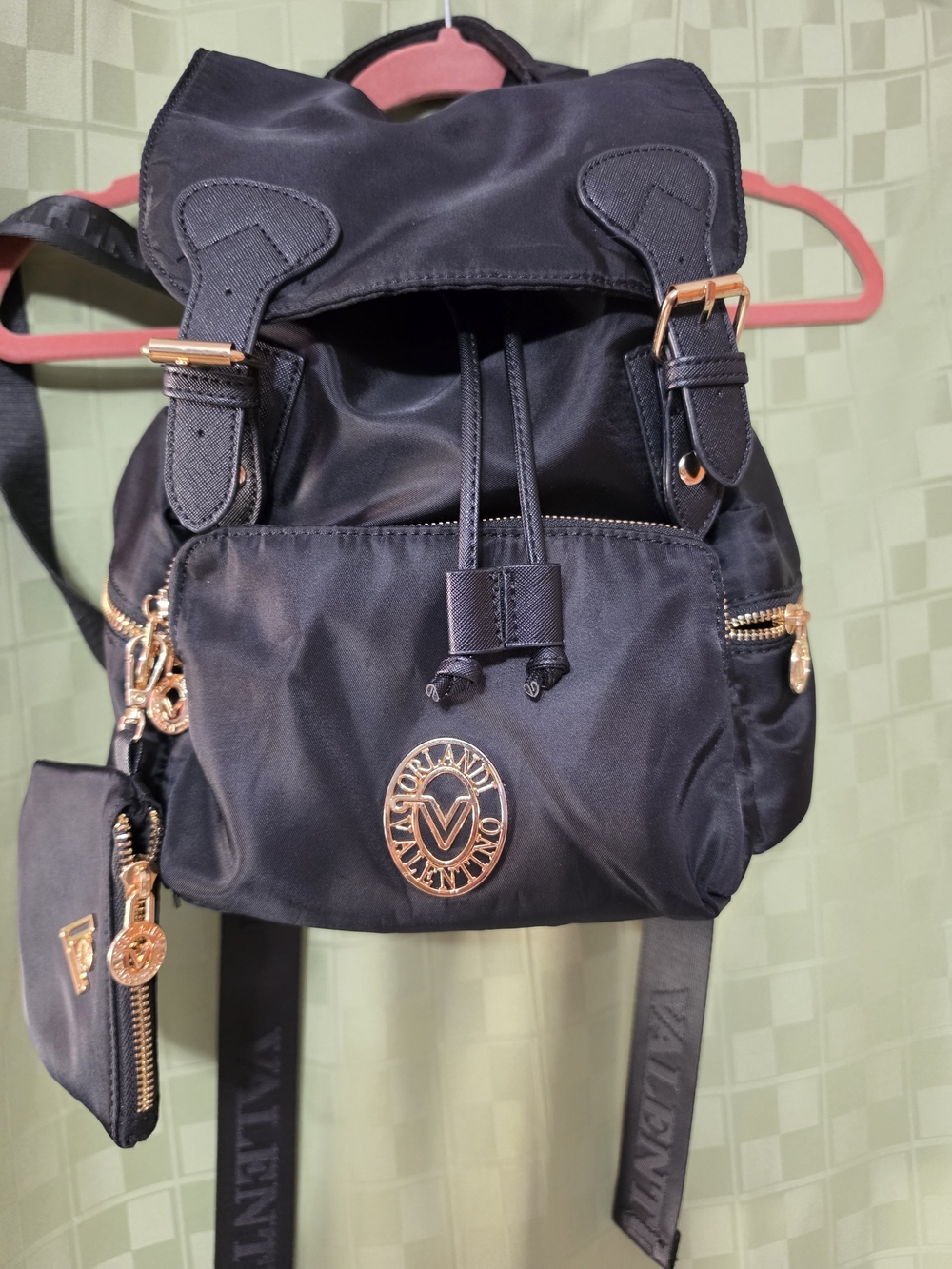 Valentino Orlandi Black  Backpack with Gold Accents NWOT